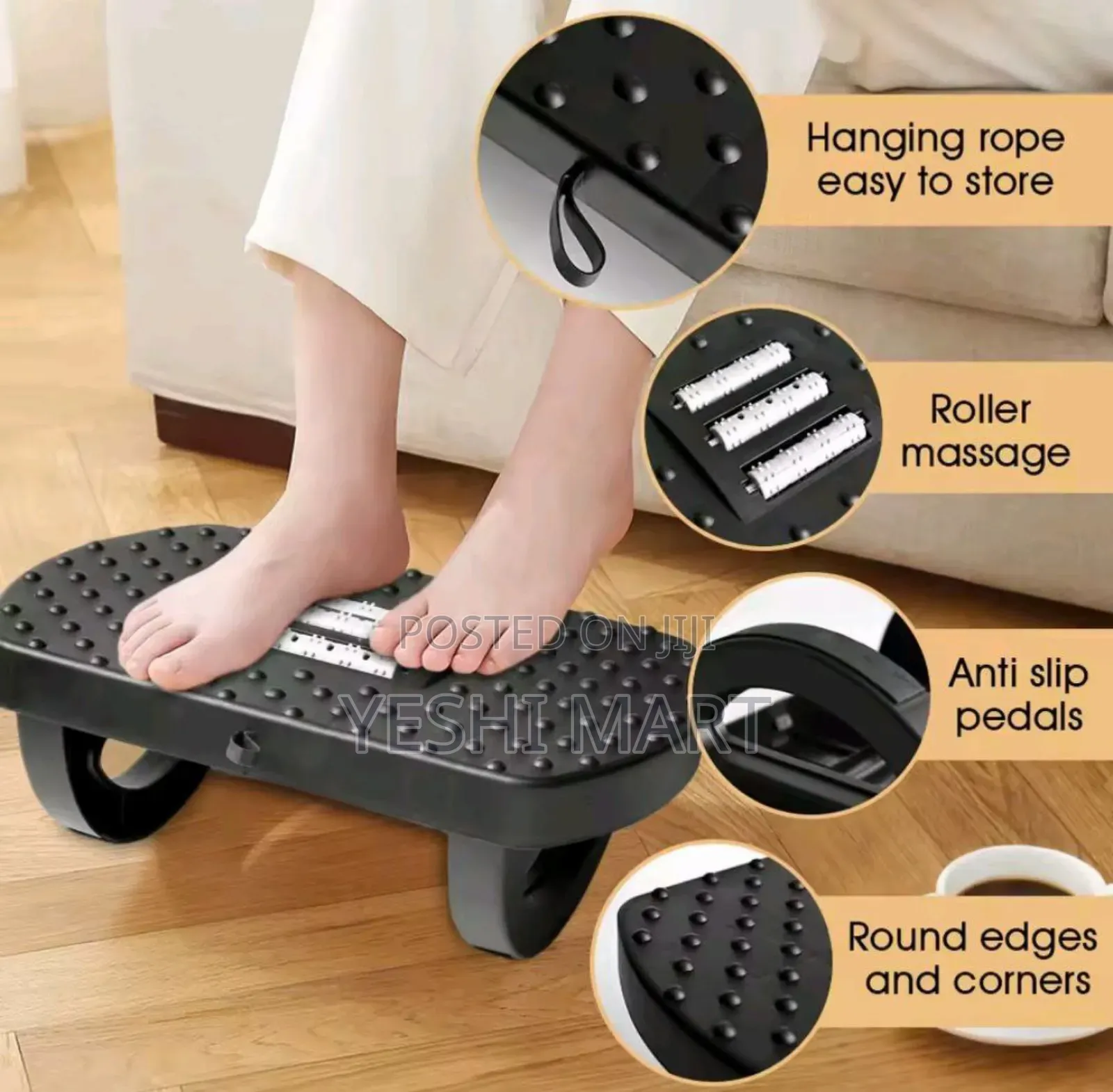 Under Desk Foot Rest With Massage Roller Non Slip Posture Corrector Fo