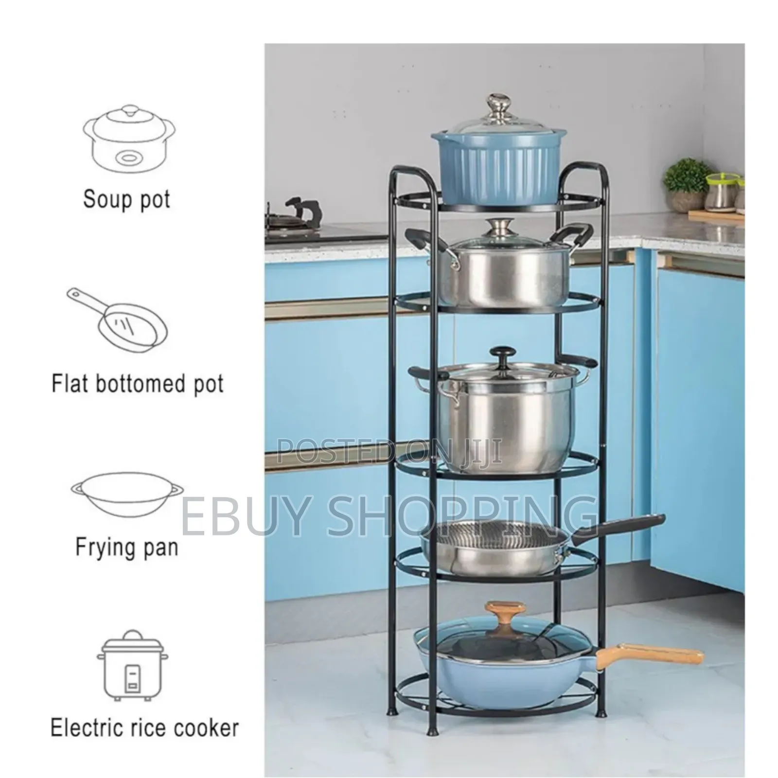 Multi-Purpose 5-Layer Metal Kitchen Storage Rack