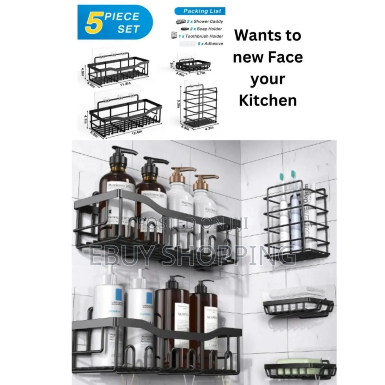 Multi-purpose Storage Rack System | 5 Adjustable Steel Shelves
