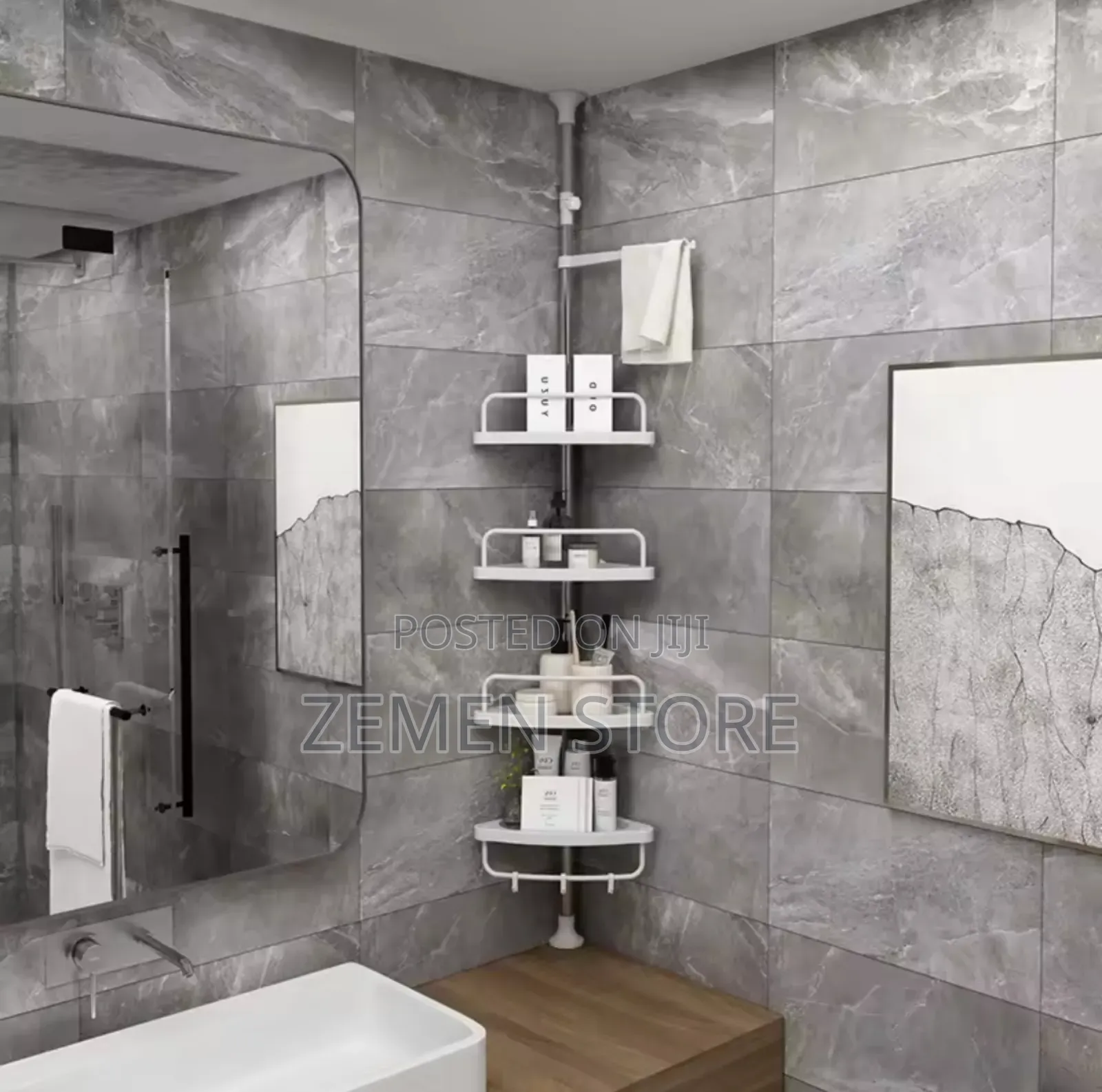 Adjustable 4-tier Bathroom Corner Shelf - Space Saver