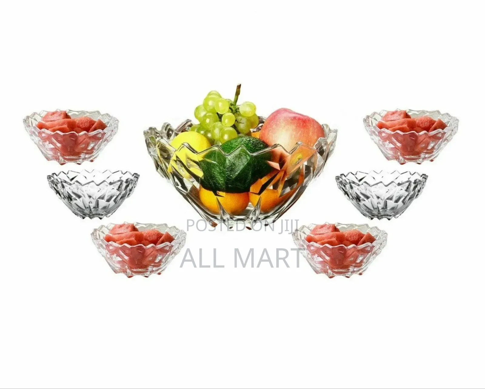7 Piece Ice Cream And Fruit Glass Cup