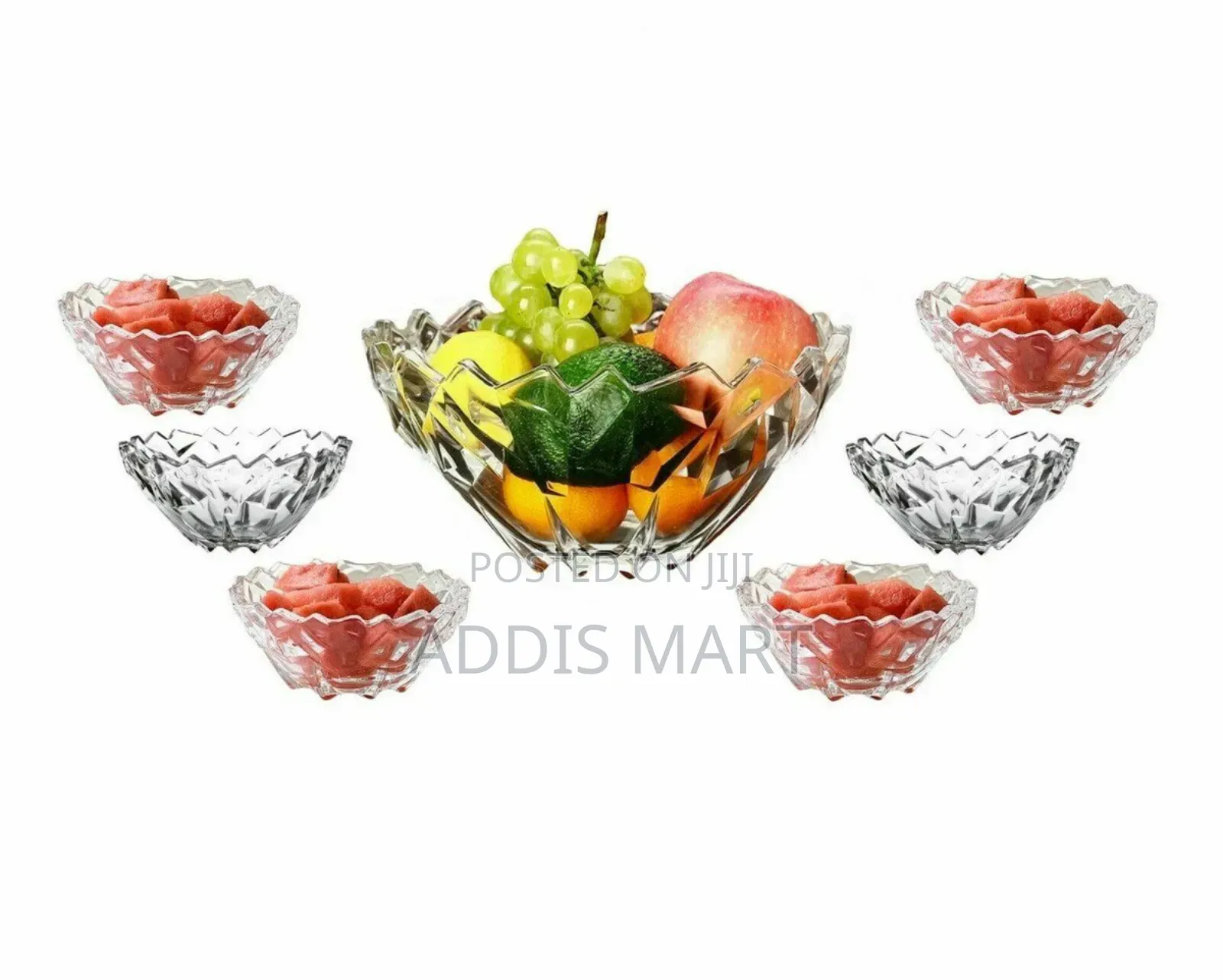 7 Piece Ice Cream Fruit Glass Cap