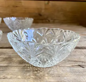 Made In Indonesia Set Of Six Small Crystal Bowls