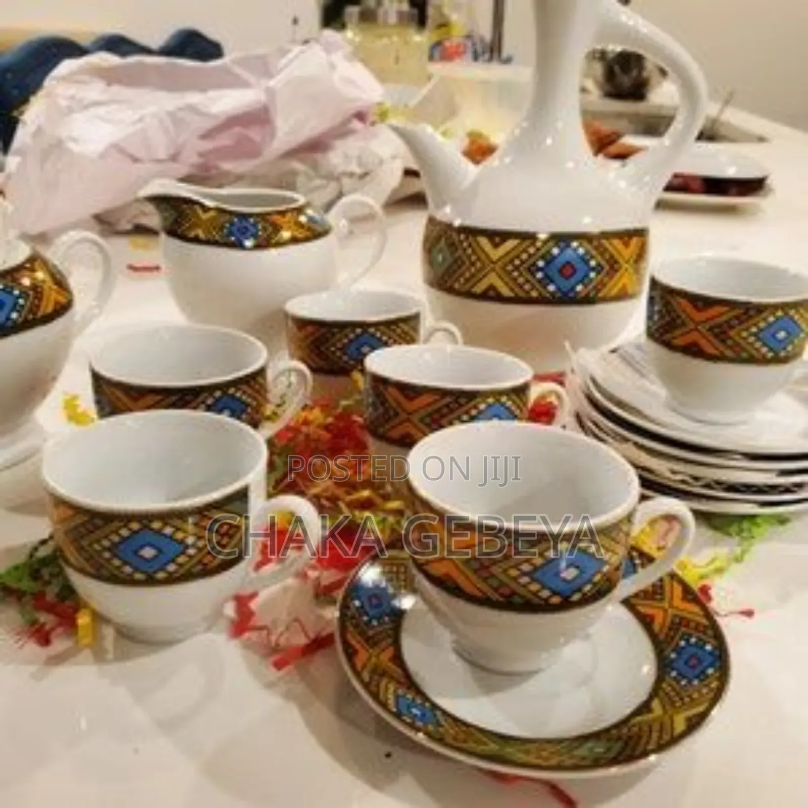 Complete Ethiopian Coffee Set - 29 Pieces - Traditional Saba Sini