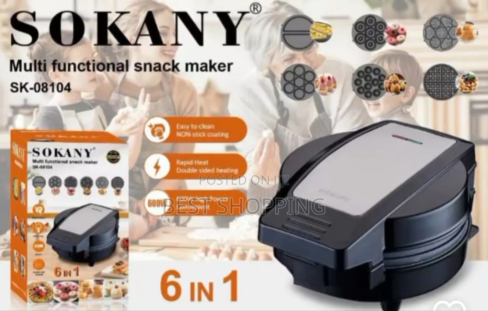 Sokany 6 in 1 Multifunctional Snack Maker