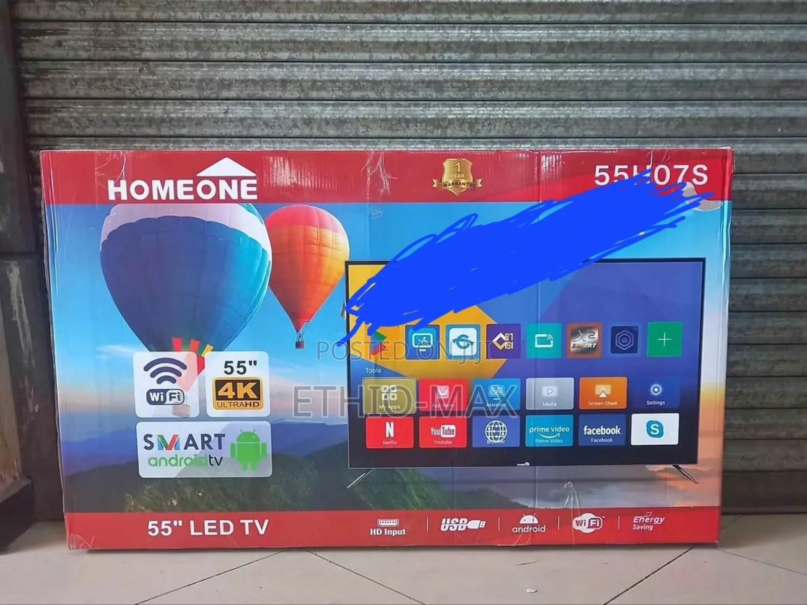 Homeone Tv 55" Smart Android Tv Double Glass Tv
