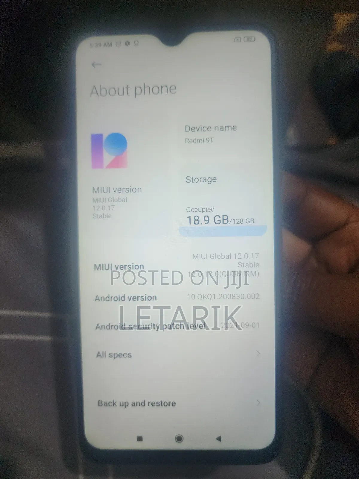 Xiaomi Redmi Note 9 4G 128 GB Black