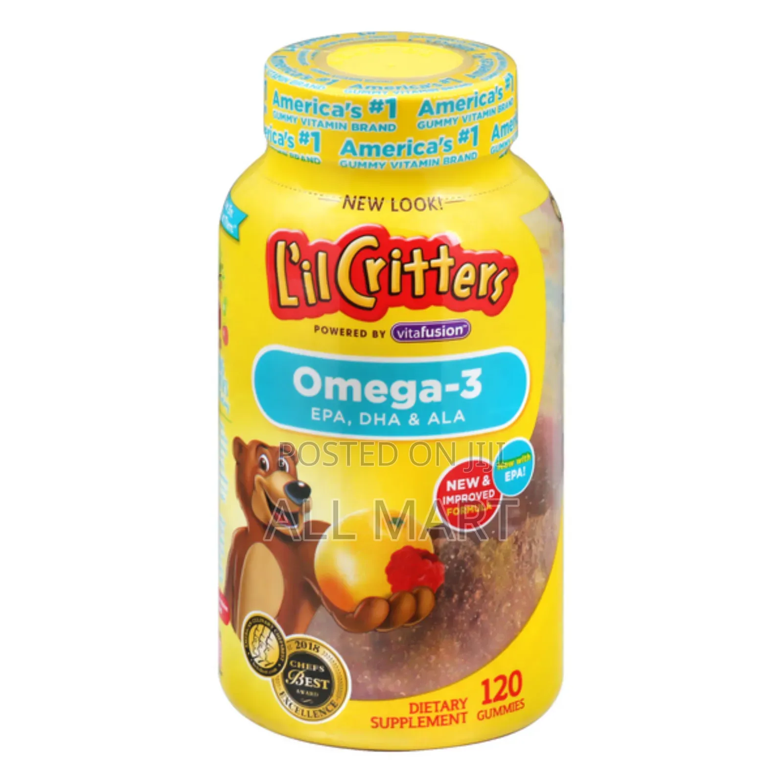 Lil Critters Omega-3 Dha, Lemonade,Chewable, የልጆች የዓሳ ዘይት