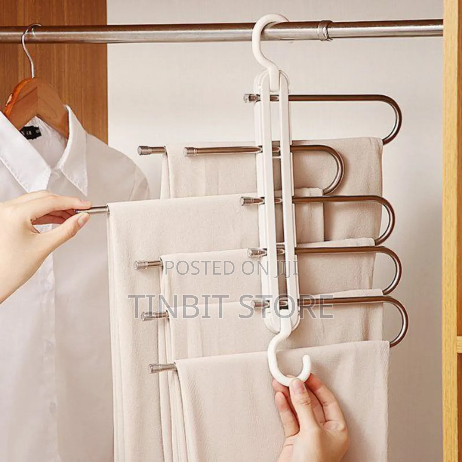5-in-1 Trouser Hanger የሱሪ ማስቀመጫ የሱሪ ማስቀመጫ ሱሪዎ