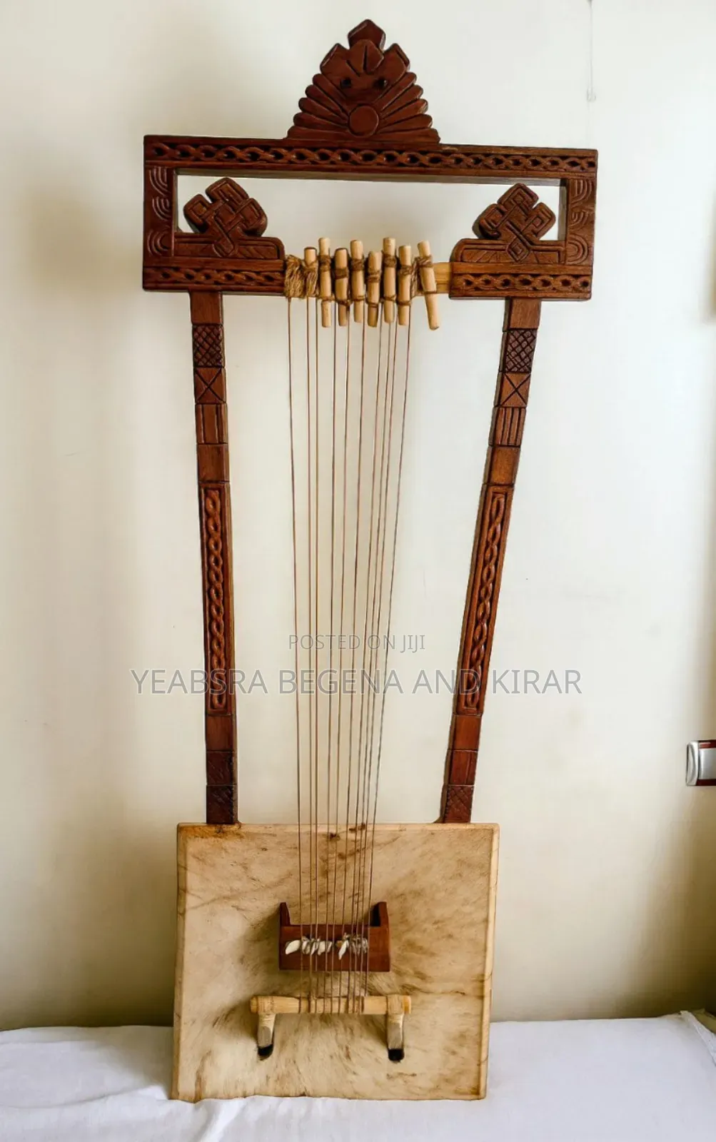 ጥንድ ድርብ በገና ከቦርሳው ጋር/ Begena With Bag