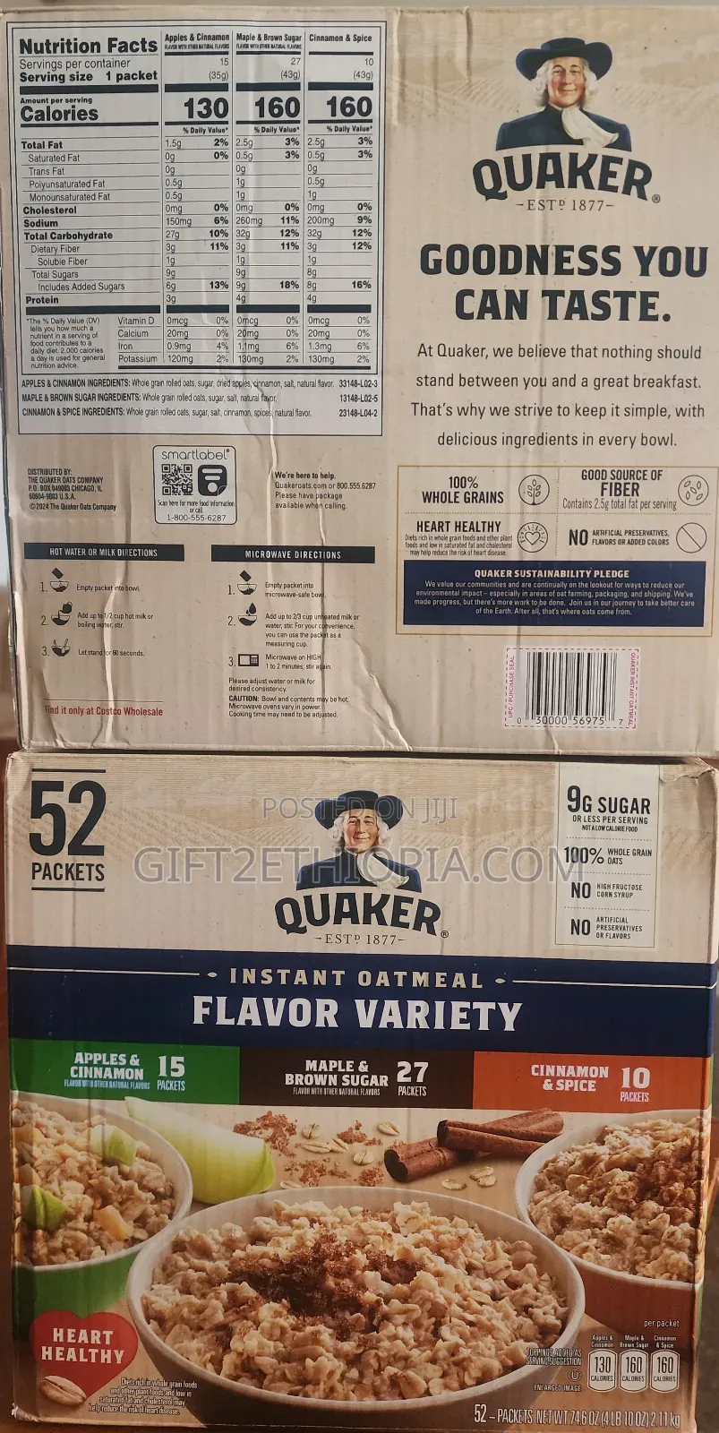 Quaker Instant Oatmeal 52 Flavor Variety Cereal