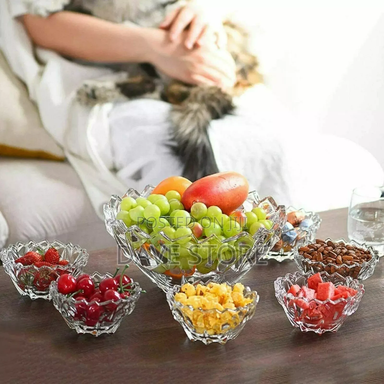 7 Piece Ice Cream Fruit Glass Cup
