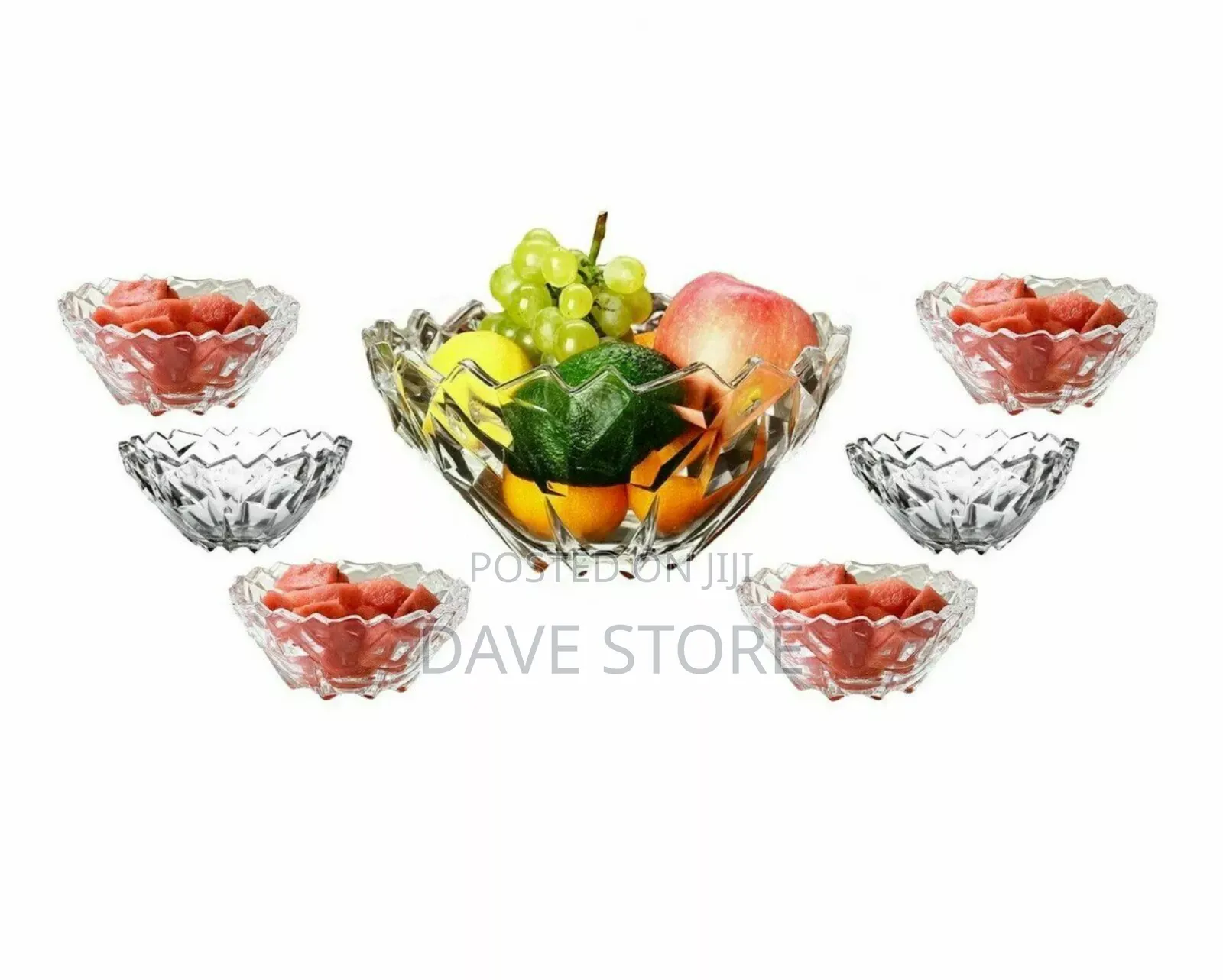 7 Piece Ice Cream Fruit Glass Cup