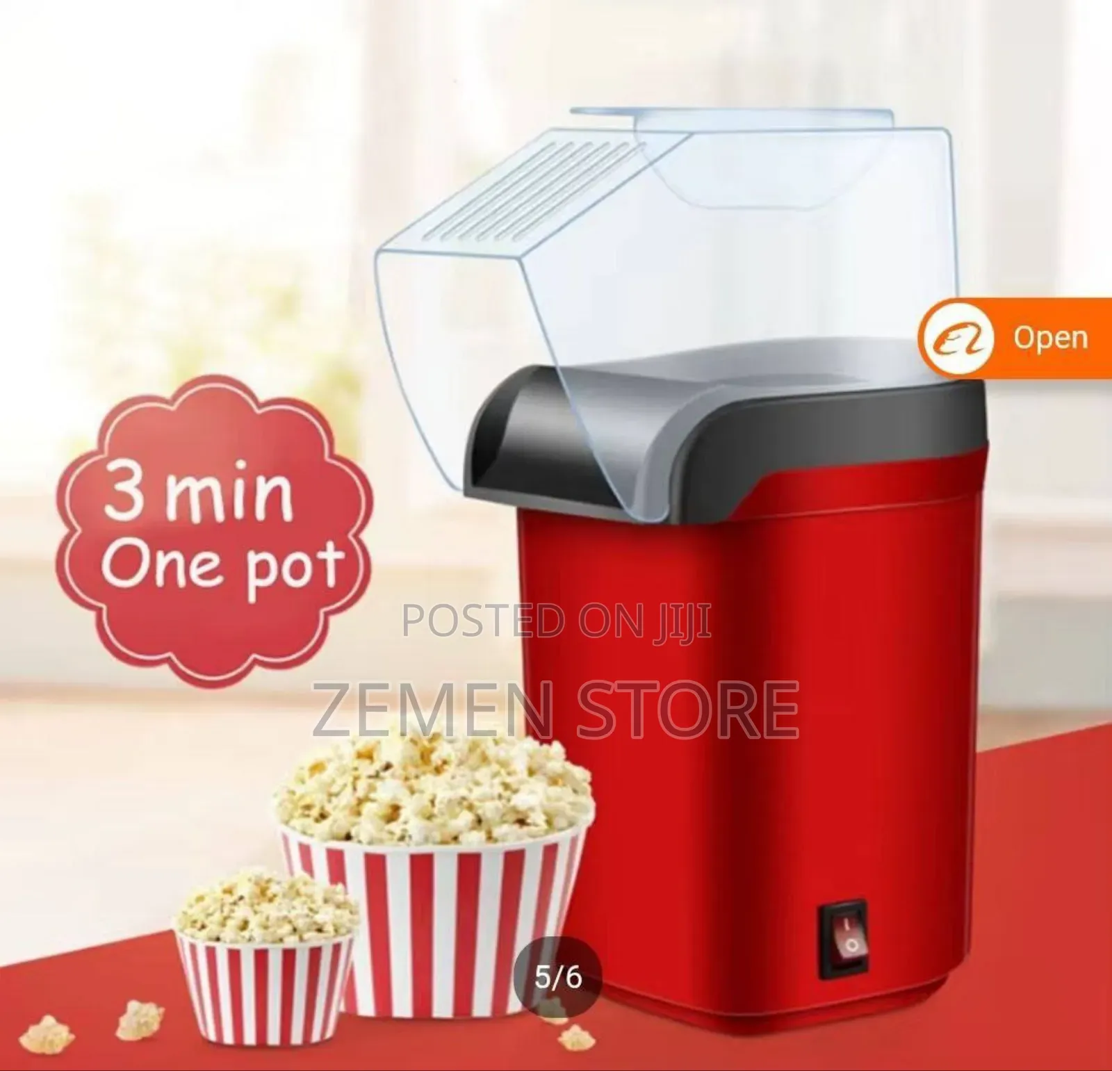 Automatic Mini Electric Popcorn Maker - 1200w Oil-Free