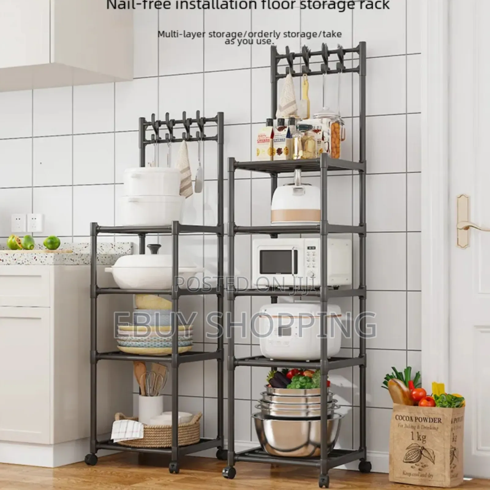 Space-Saving Mobile Kitchen Rack
