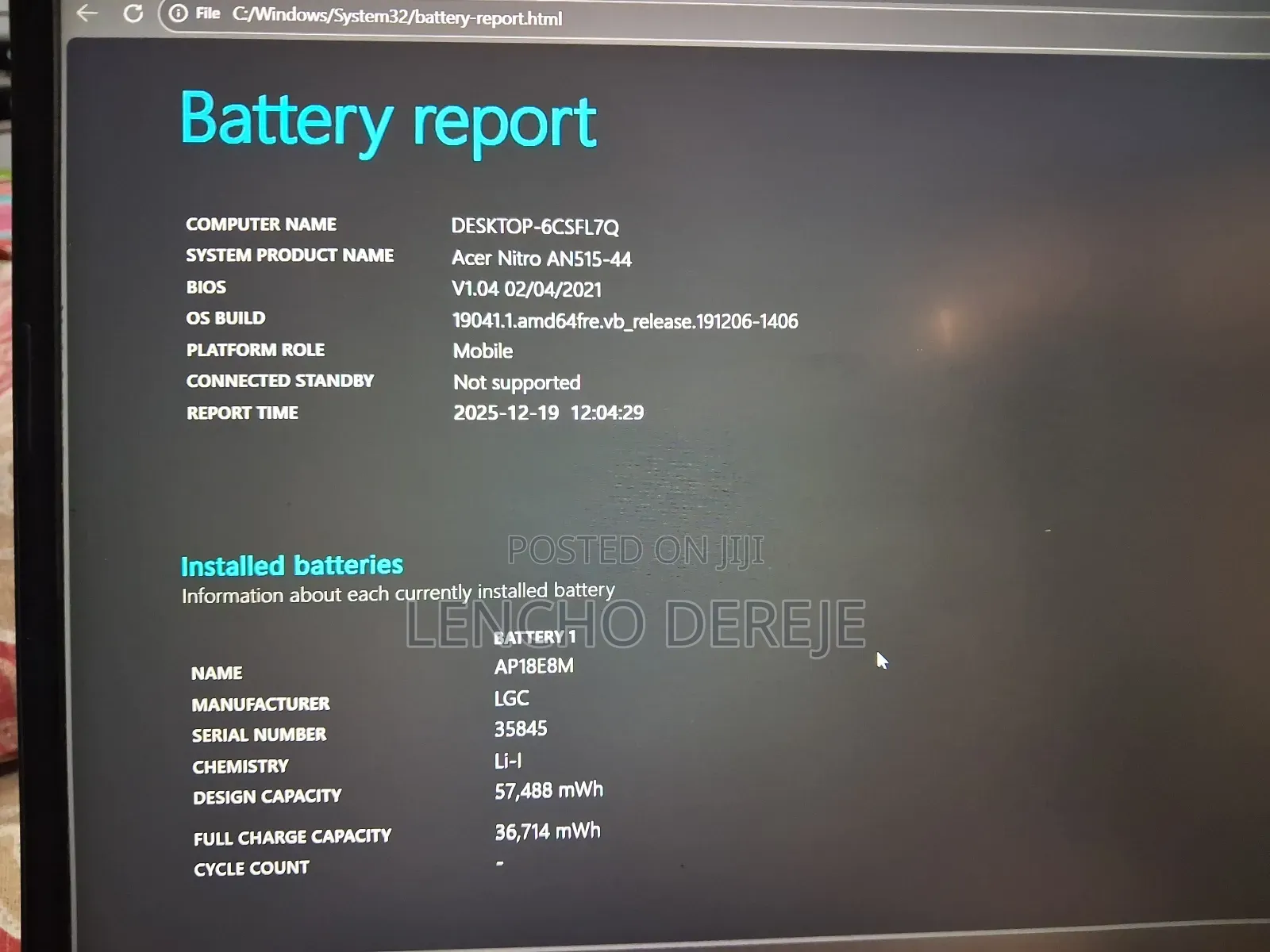 Laptop Acer Nitro 5 8GB AMD Ryzen 5 SSD 256GB