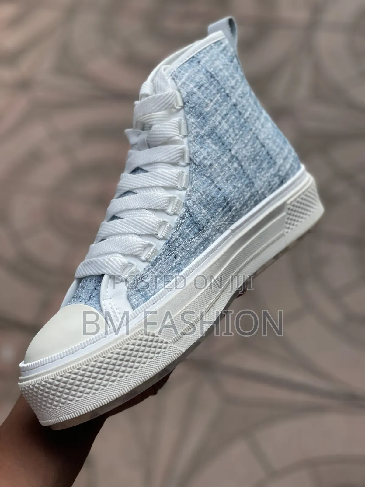New Amiri Skel Top Hi Light Blue High-Top Sneakers (Free Delivery )