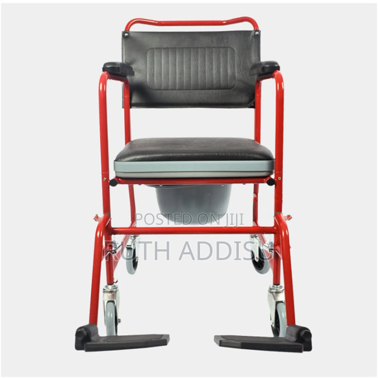 Commode Four Wheels Wheelchair Commode Chair Wheel for Easy Mobility