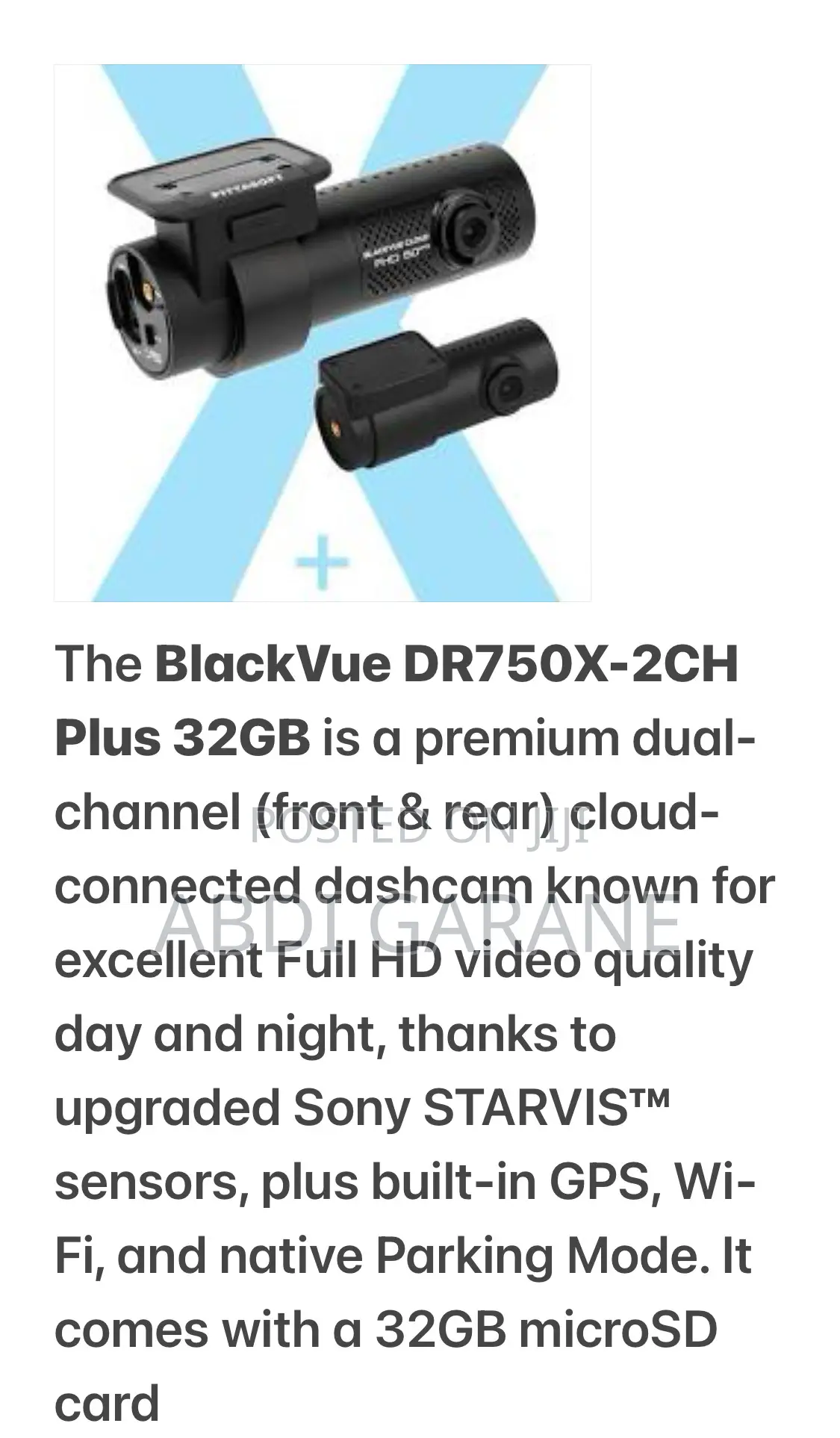 Blackvue Dr750x-2ch Plus 32gb.