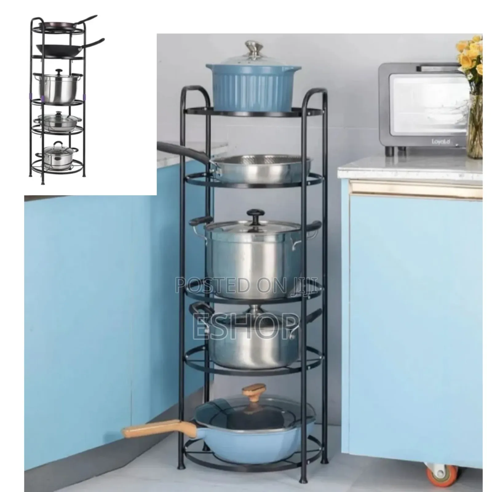 Slim 5-Tier Steel Storage Cart for Small Spaces