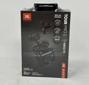 JBL Tour Pro 2 True Wireless Noise Cancelling Earbuds in Black.