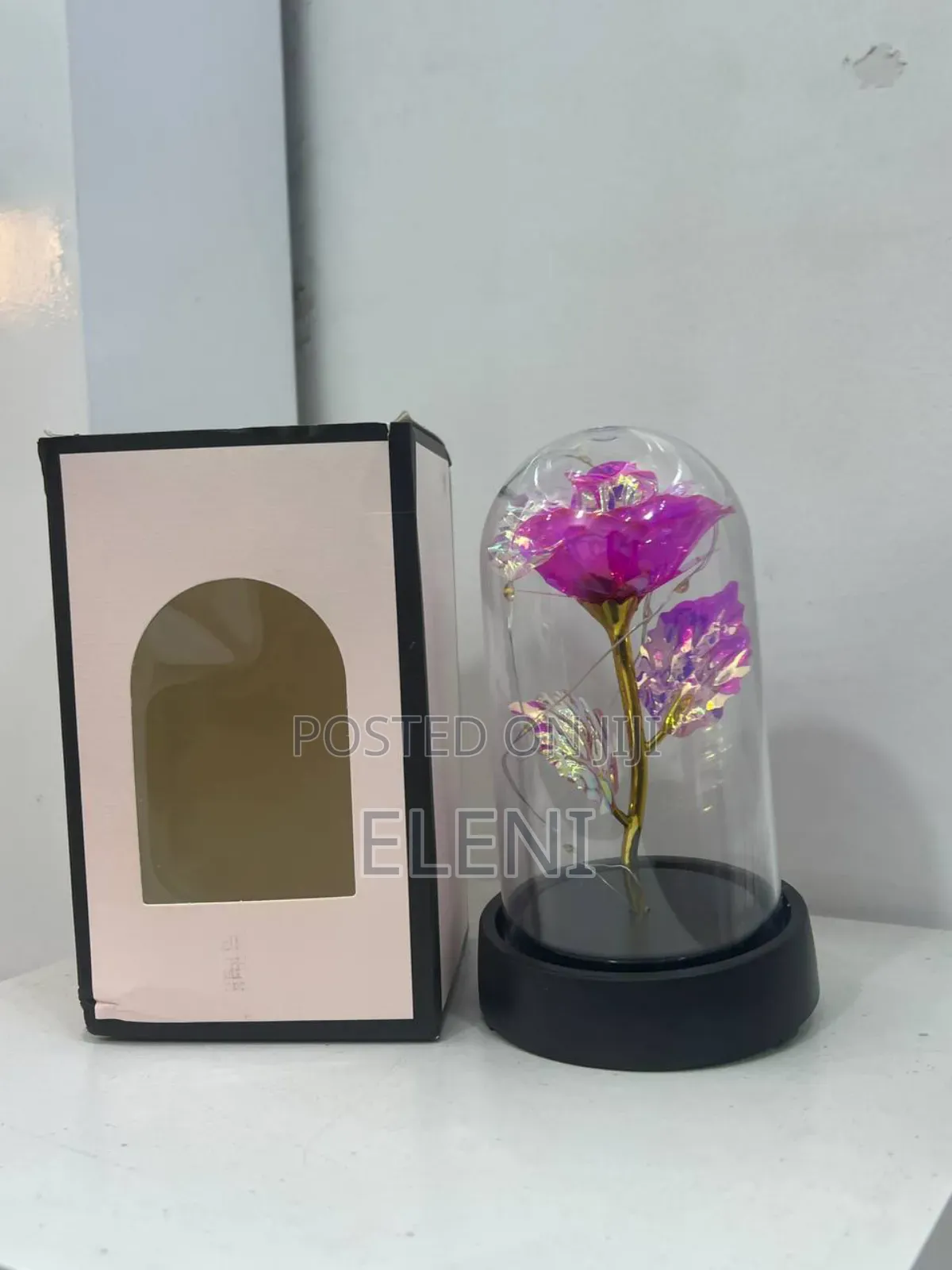 Led Dome Glass Rose Flower