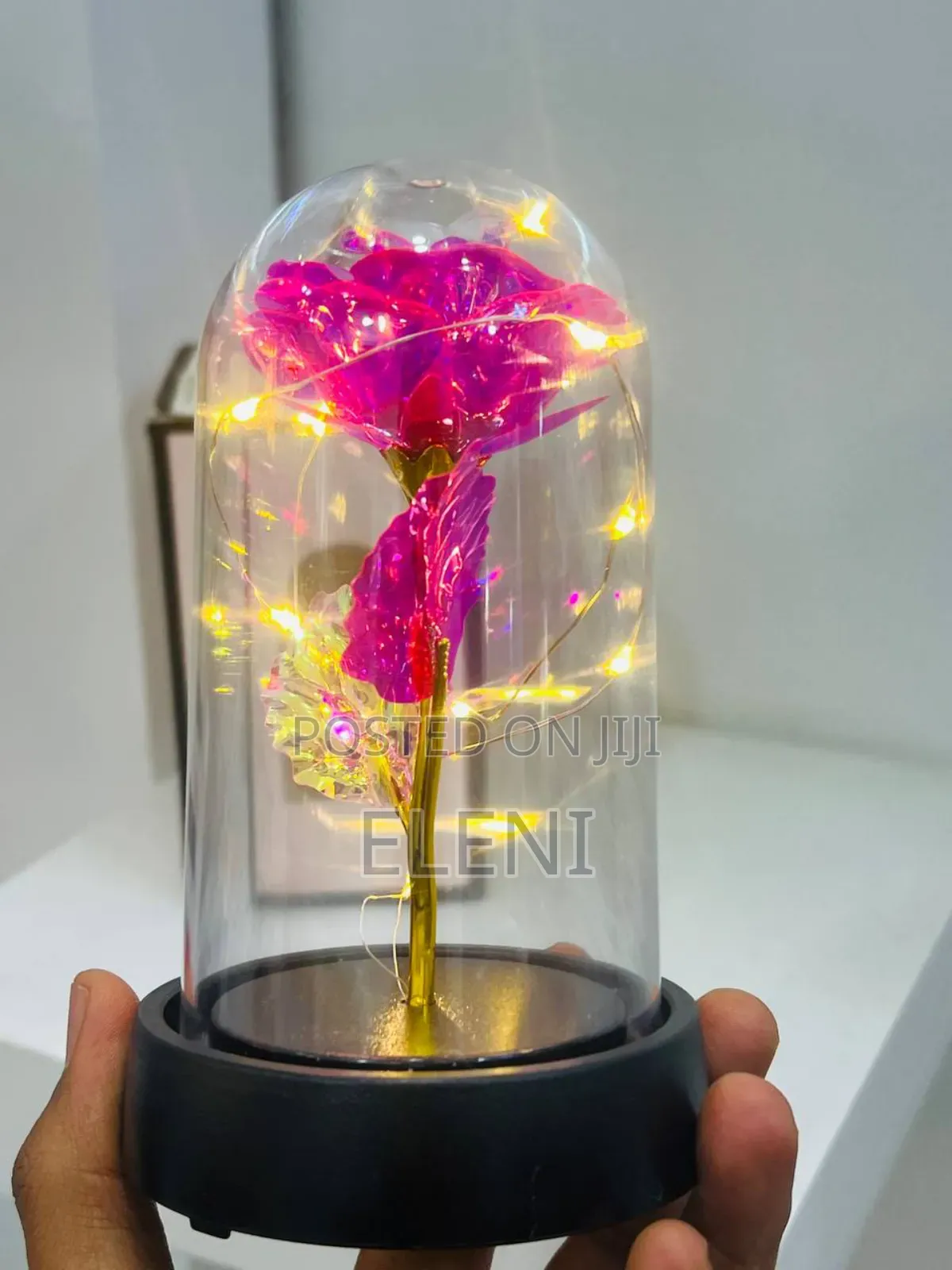 Led Dome Glass Rose Flower