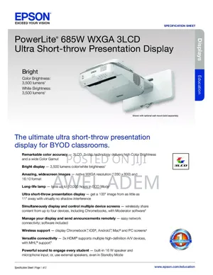 Epson Powerlite 685w 3lcd Full Hd Home Cinema