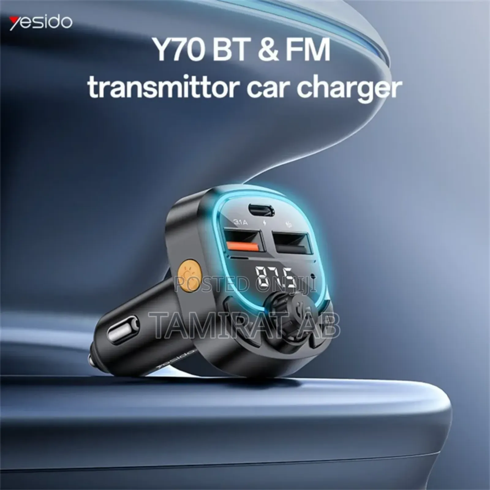 Yesido Y70 Bluetooth Fm Transmitter Car Charger Hands Free Calling