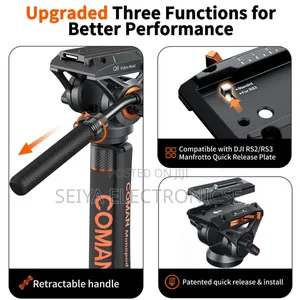 This Is a Coman Professional Video Camera Monopod With Q6 Fluid Head.