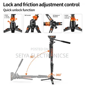 This Is a Coman Professional Video Camera Monopod With Q6 Fluid Head.