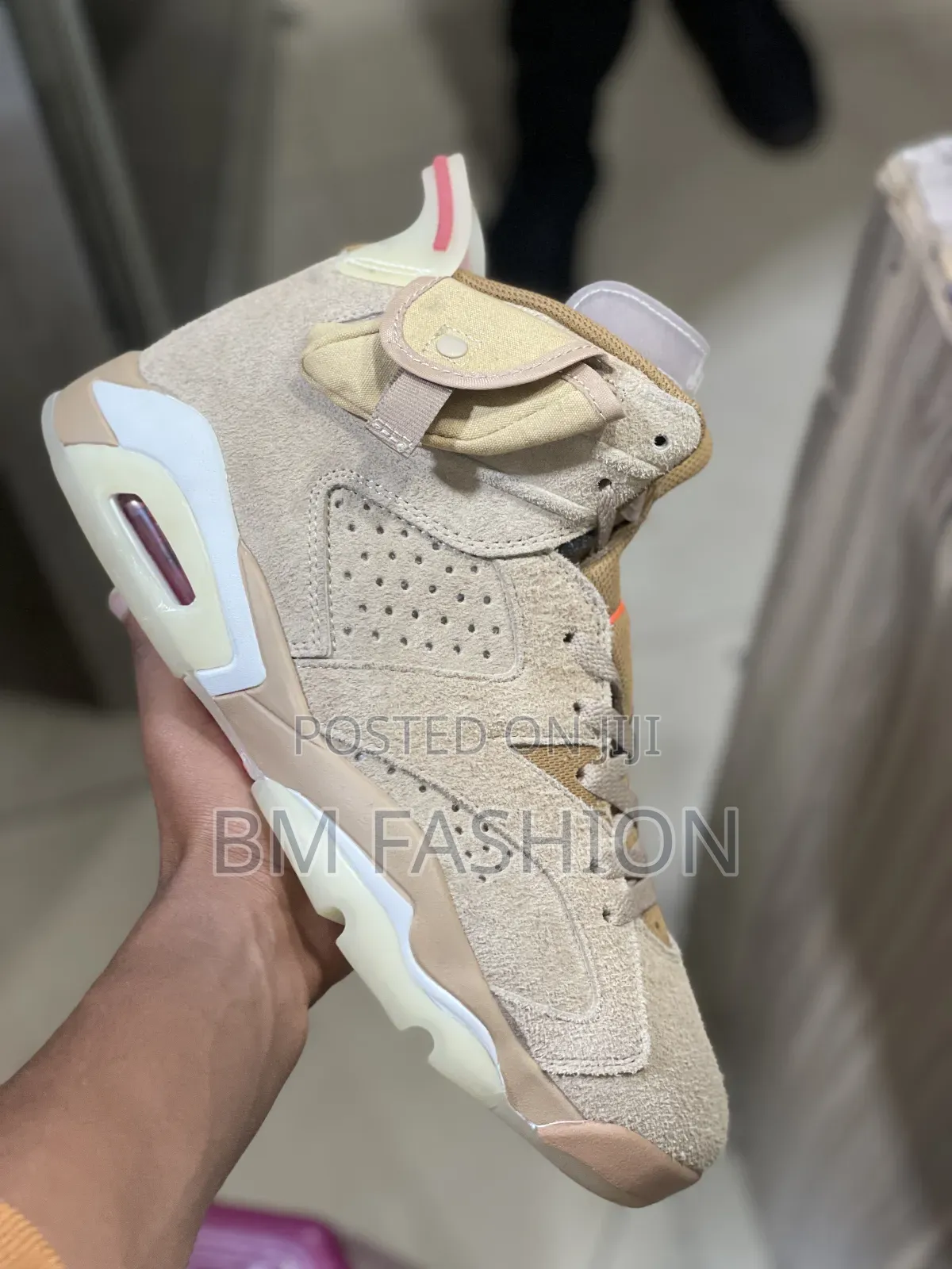 Air Jordan 6 Travis Scott British Khaki Sneakers [With Free ]