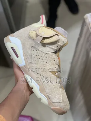 Air Jordan 6 Travis Scott British Khaki Sneakers [With Free ]