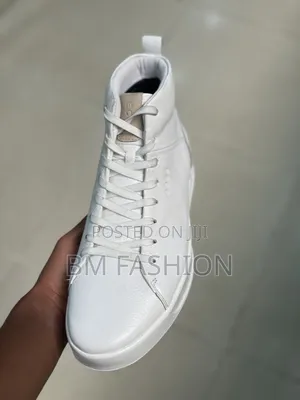 Ecco White Leather High-Top Sneakers (Premium Comfort) [Holiday Offer]