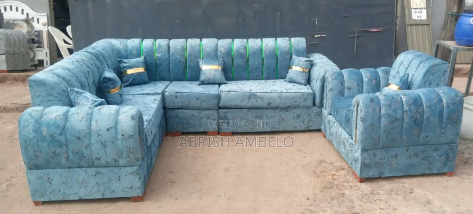 Sofa Free Delivery Blue Color Aa