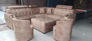 Photo - C Shaped Sofa With Table #Code 2