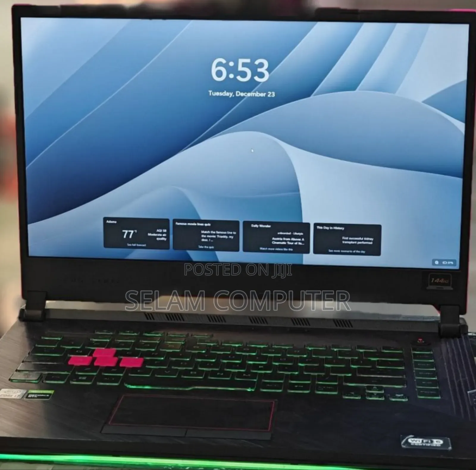New Laptop Asus ROG Strix G15 32GB Intel Core I7 SSD 512GB