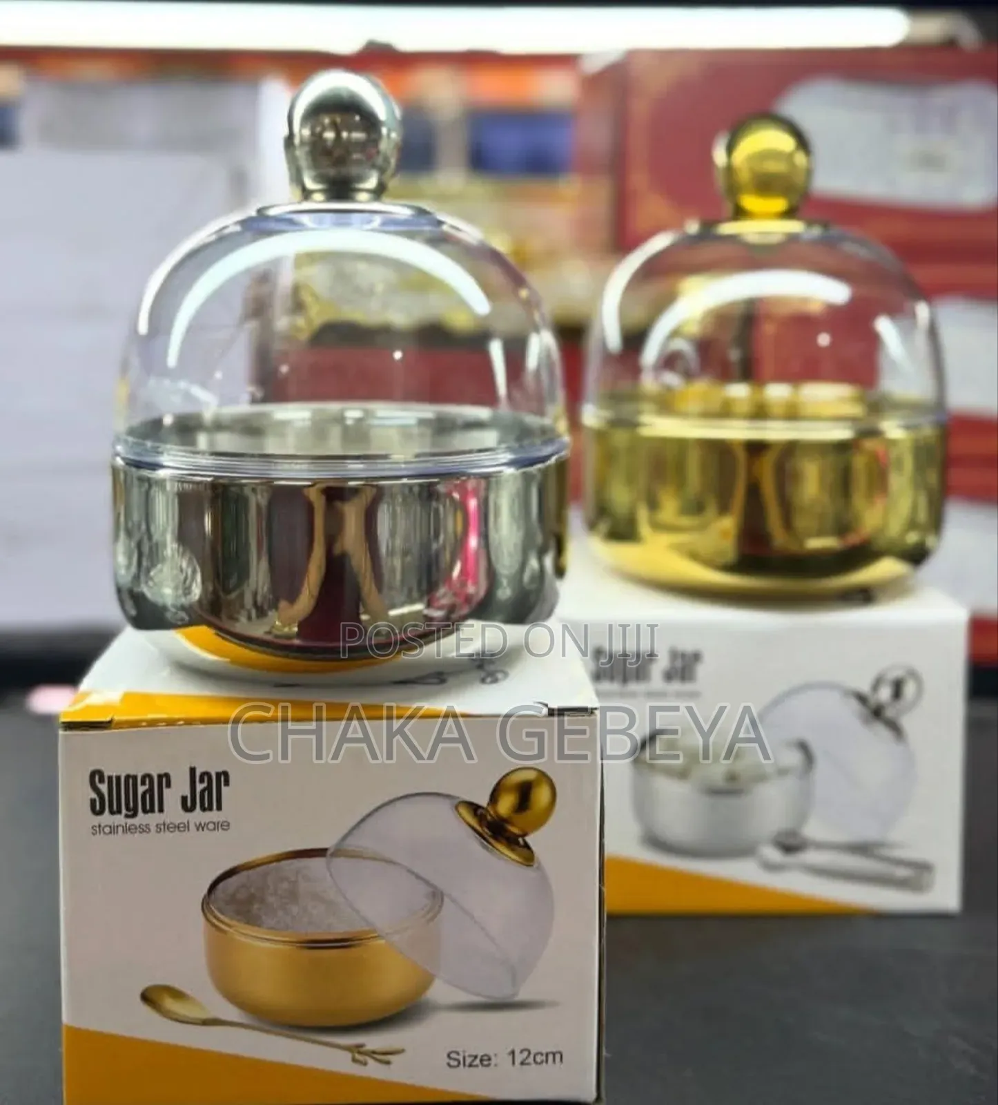 Premium Sugar Spice Dispenser Set - Pure Acrylic With Spoon