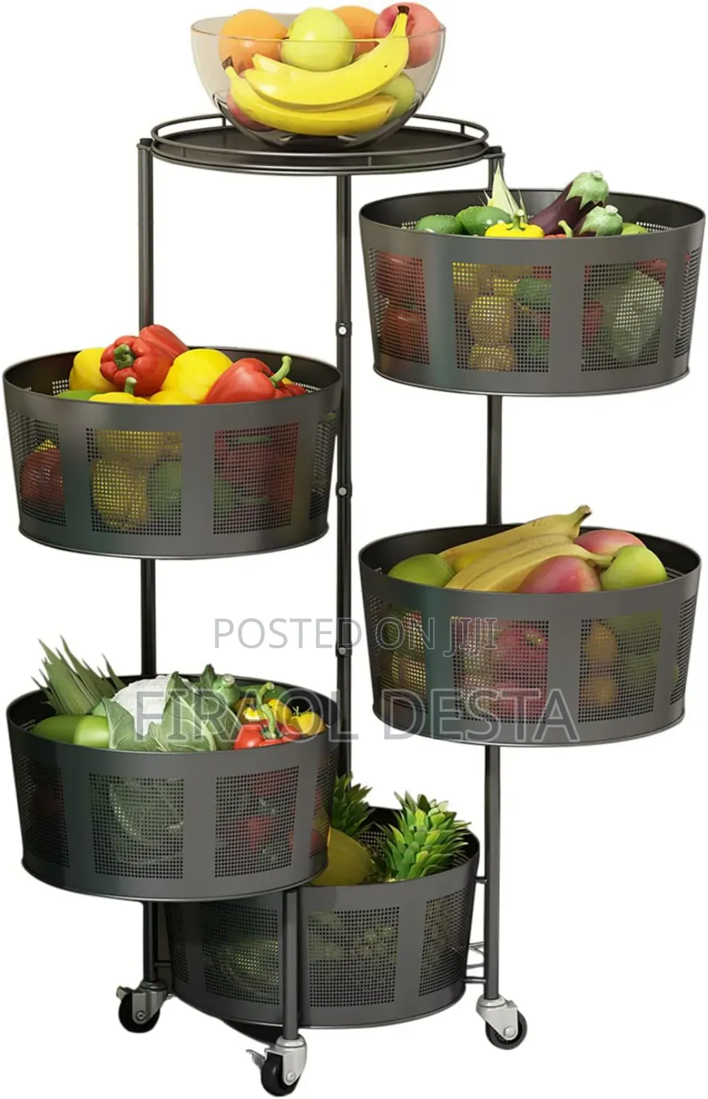 Movable and Rotating Kitchen Storage Rack
