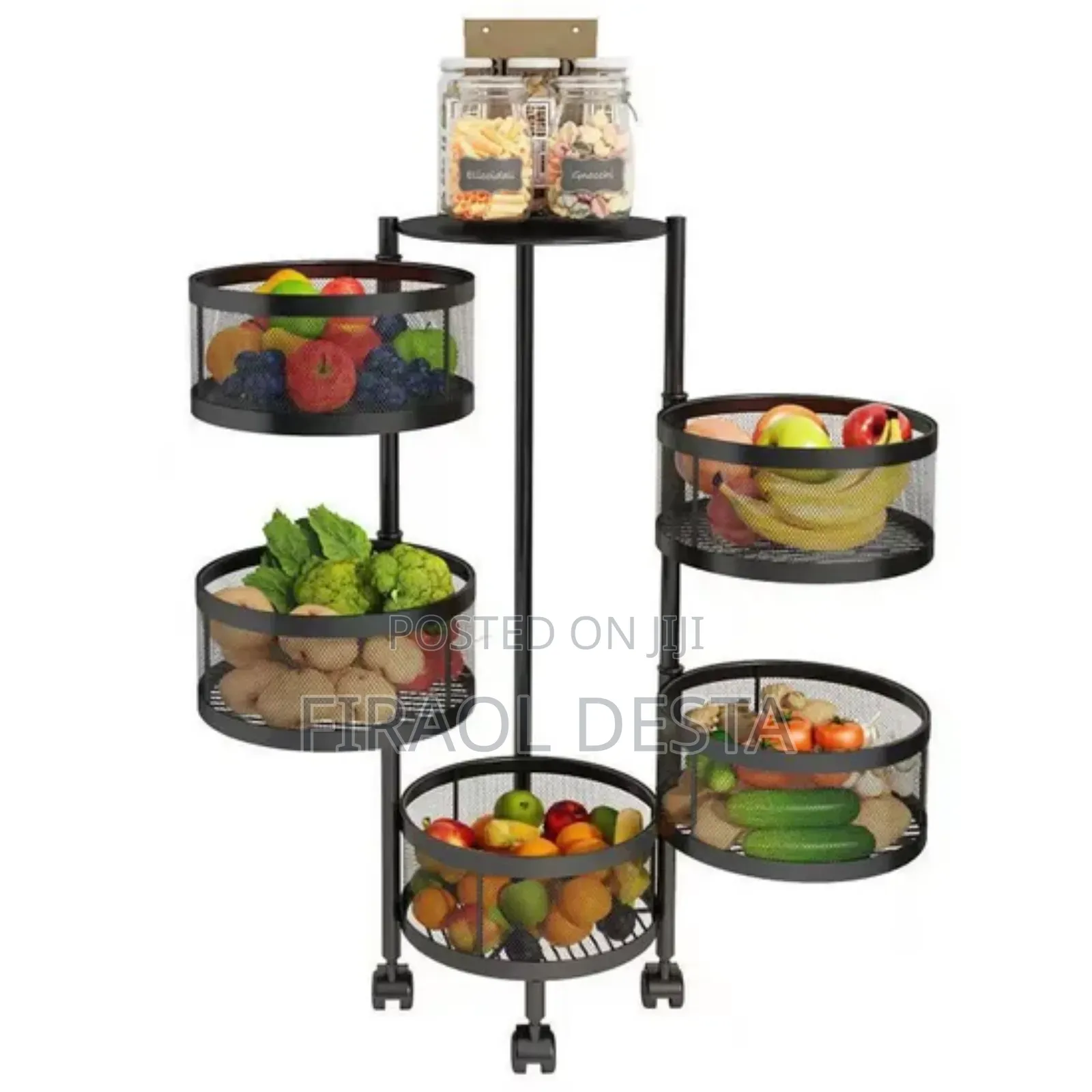Movable and Rotating Kitchen Storage Rack
