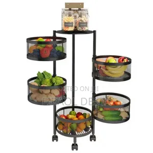 Movable and Rotating Kitchen Storage Rack
