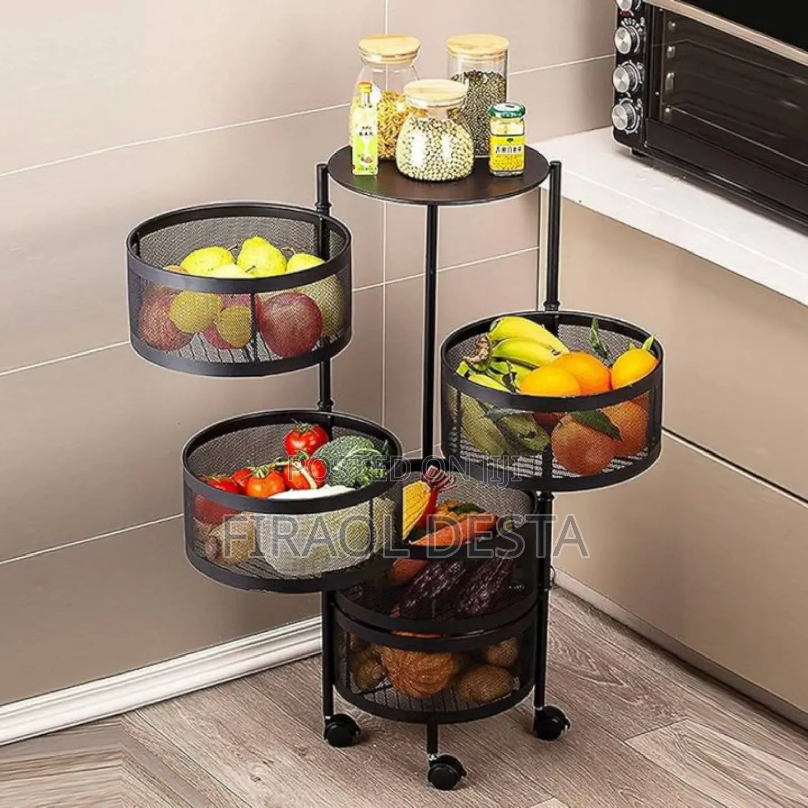Movable and Rotating Kitchen Storage Rack