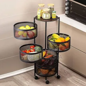 Movable and Rotating Kitchen Storage Rack