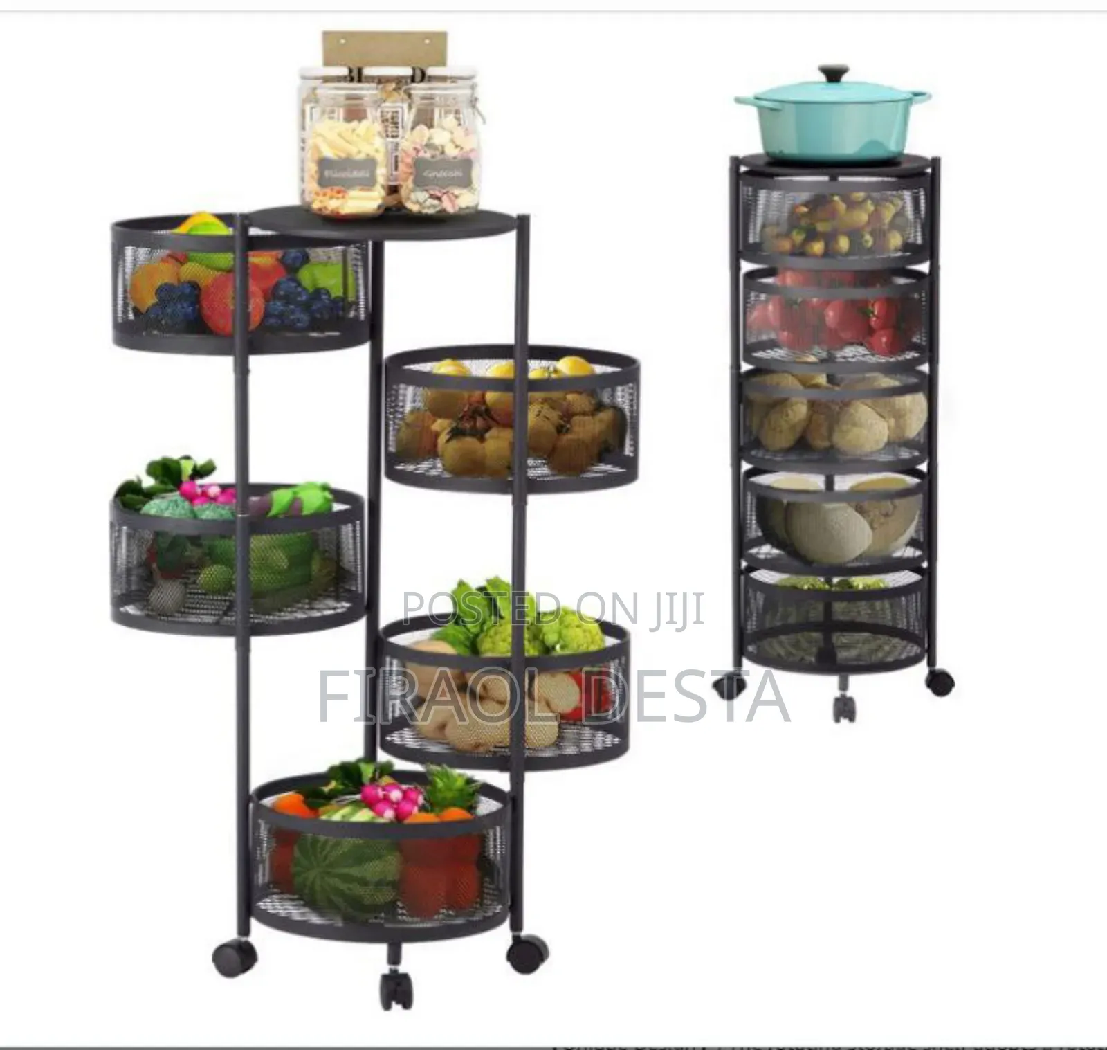 Movable and Rotating Kitchen Storage Rack