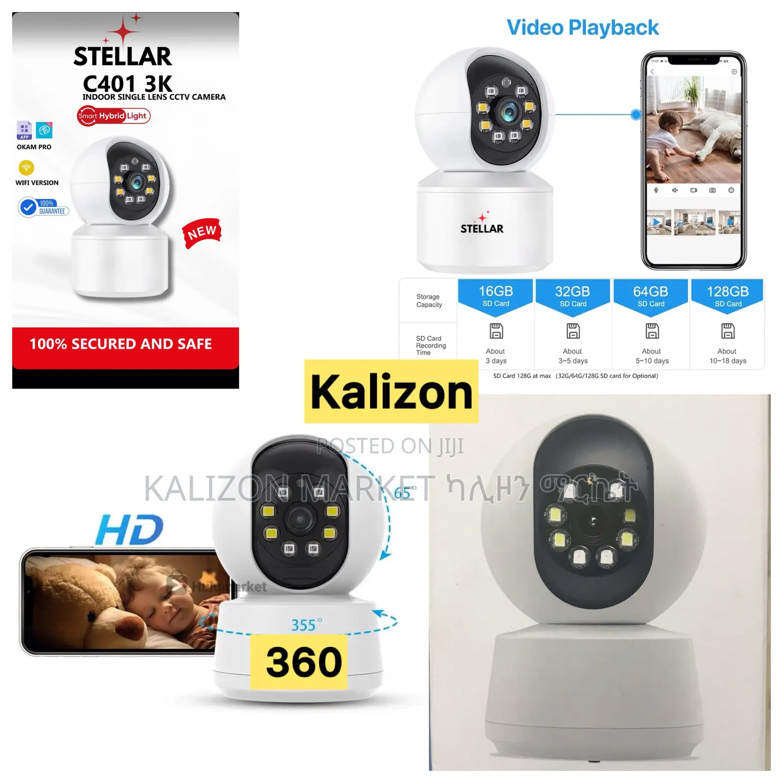 Orginal Wifi Ip Smart Security Camera CCTV ጥራት ያለው የደህንነት ካሜራ 360