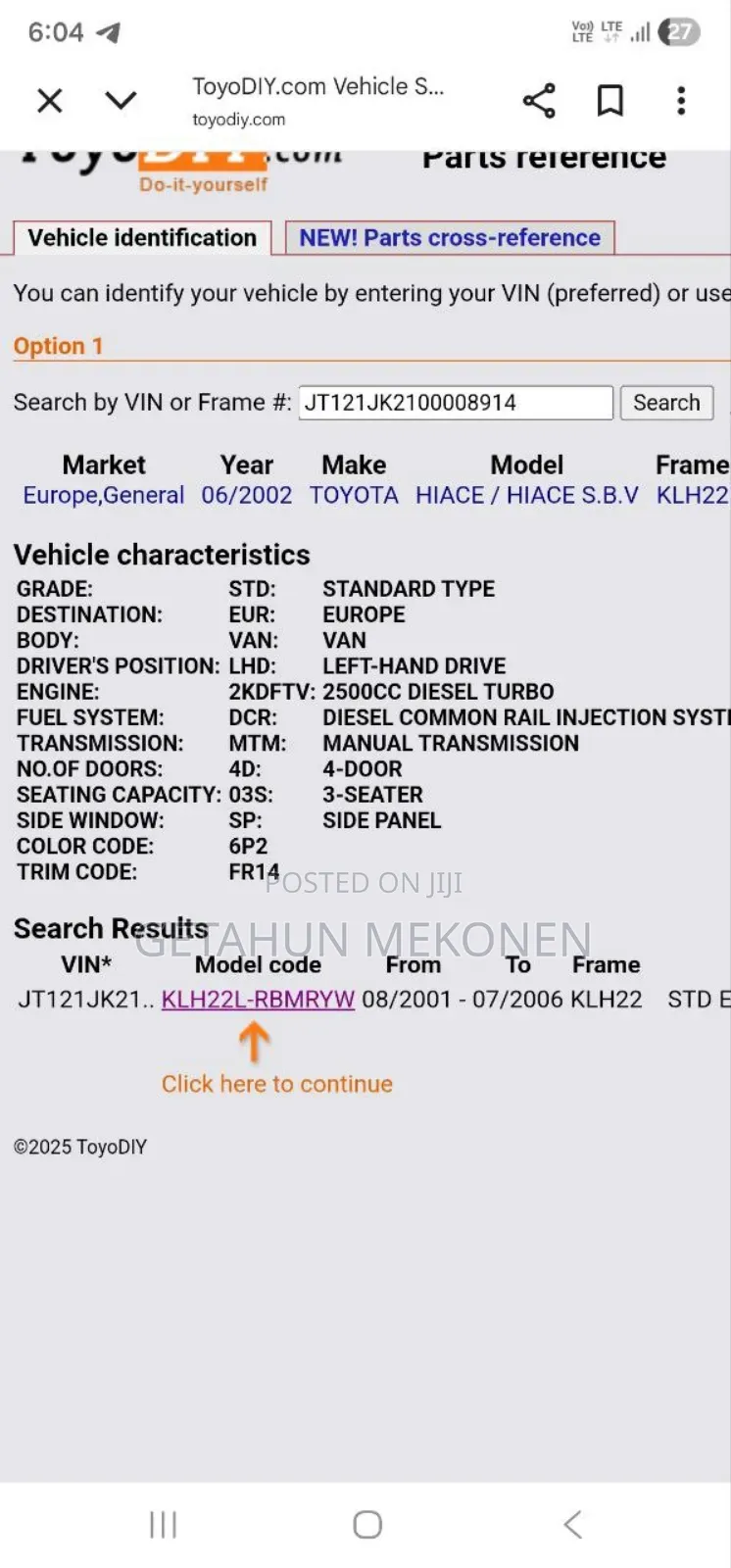Toyota HiAce 2002 Gray