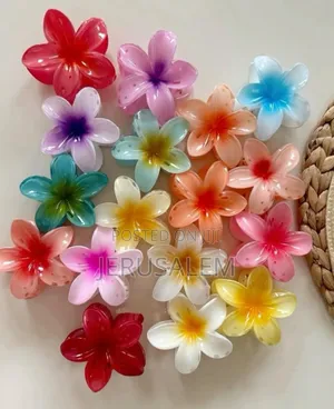 Photo - Flower Hair Claw Clips – Colorful Acrylic