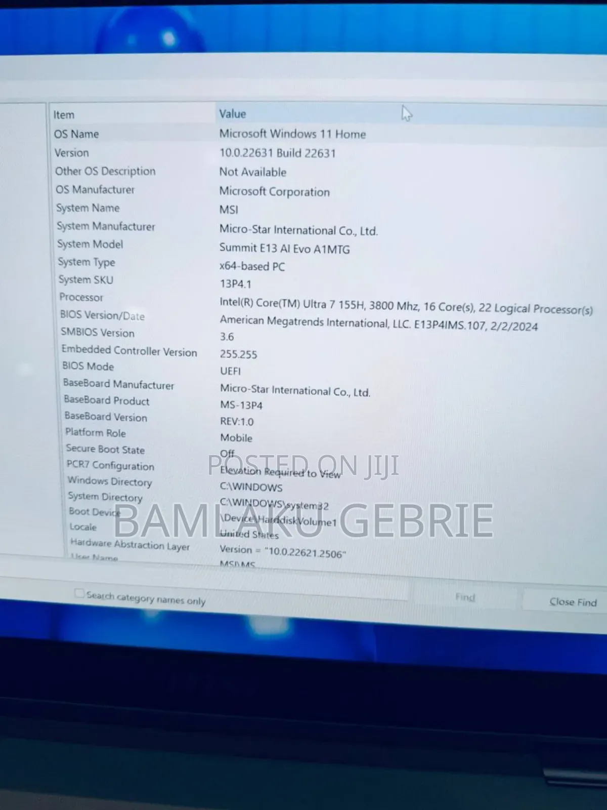 New Laptop MSI Summit E13 Flip Evo 16GB Intel Core Ultra 7 SSD 1T