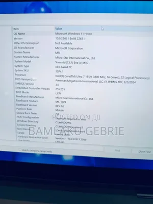 New Laptop MSI Summit E13 Flip Evo 16GB Intel Core Ultra 7 SSD 1T