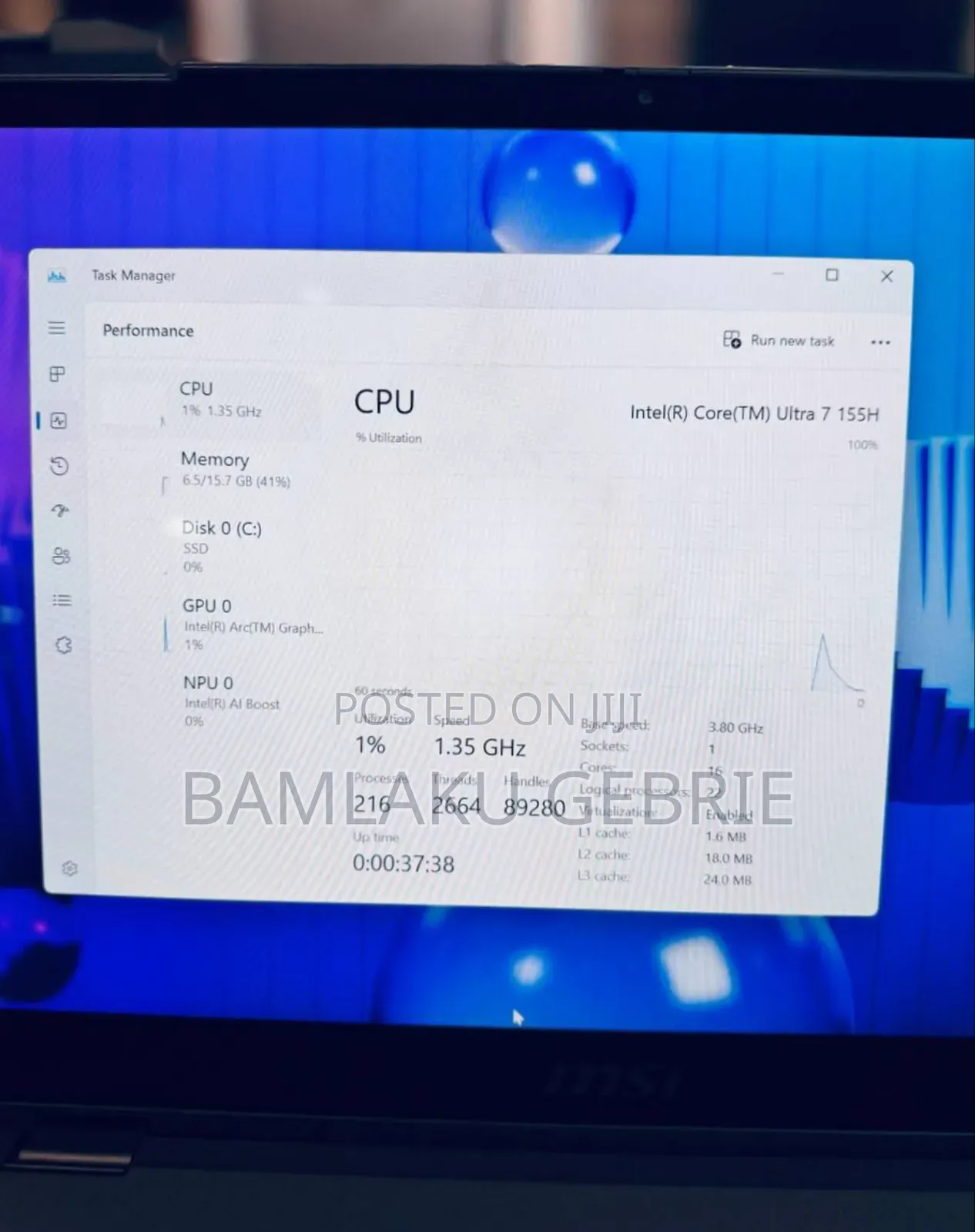 New Laptop MSI Summit E13 Flip Evo 16GB Intel Core Ultra 7 SSD 1T